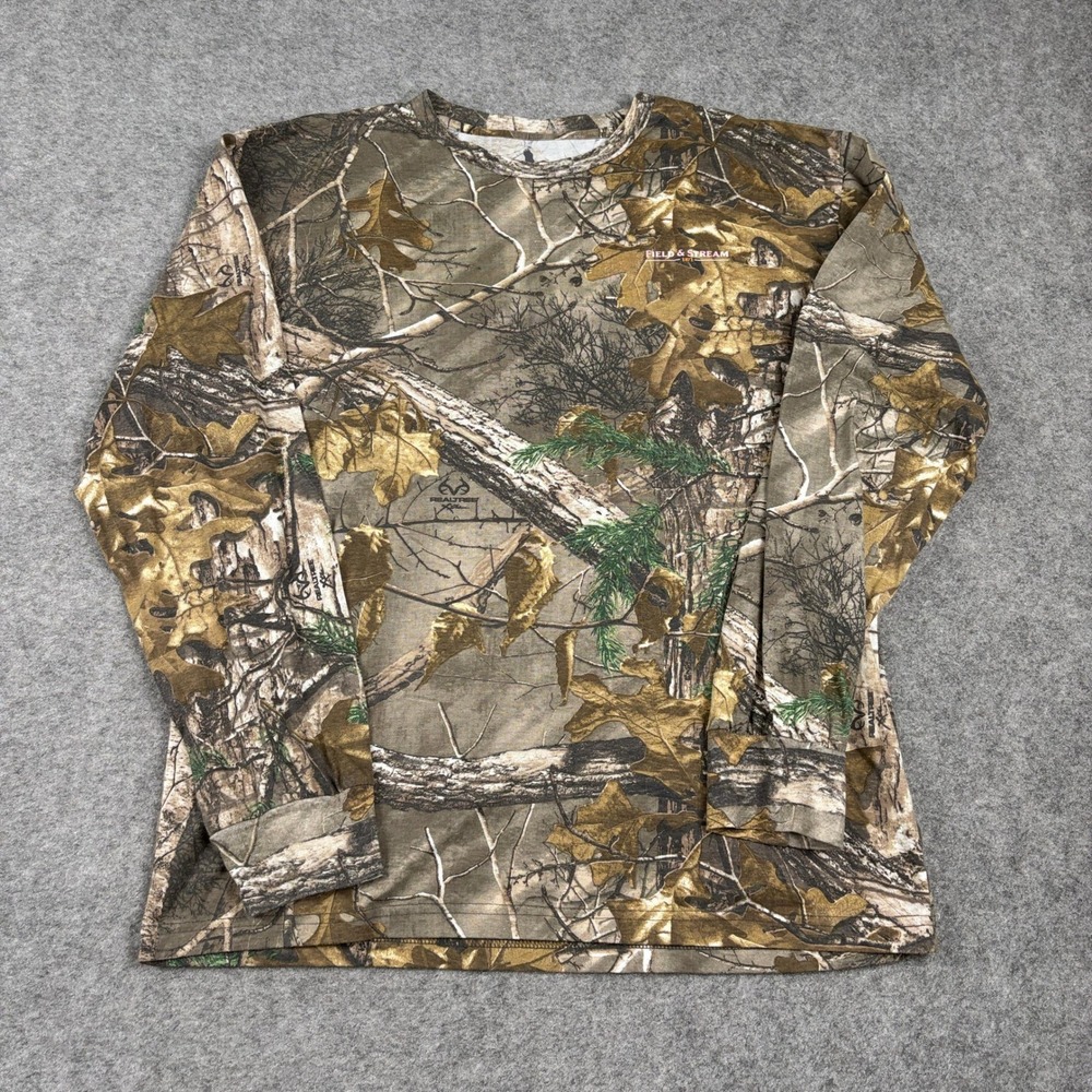 Field Stream Long Sleeve Shirt Mens Large Realtree Camo Hunting Outdoor Camo Y2K